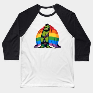 Comfy Womfy Pride Orc Husbando LGBTQ Rainbow Baseball T-Shirt